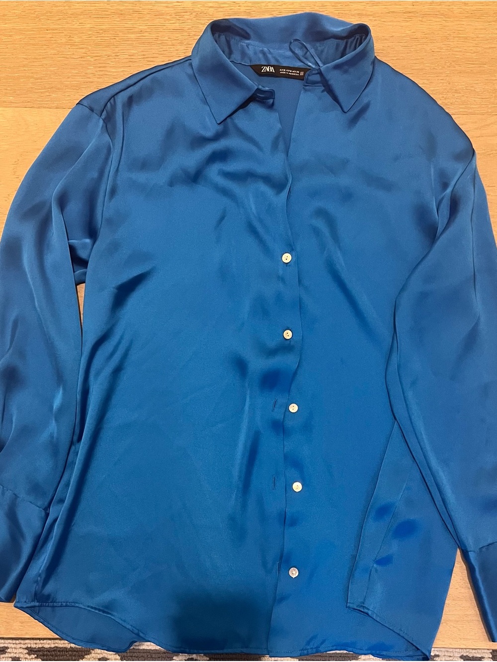 Zara Satin Button-Up Shirt